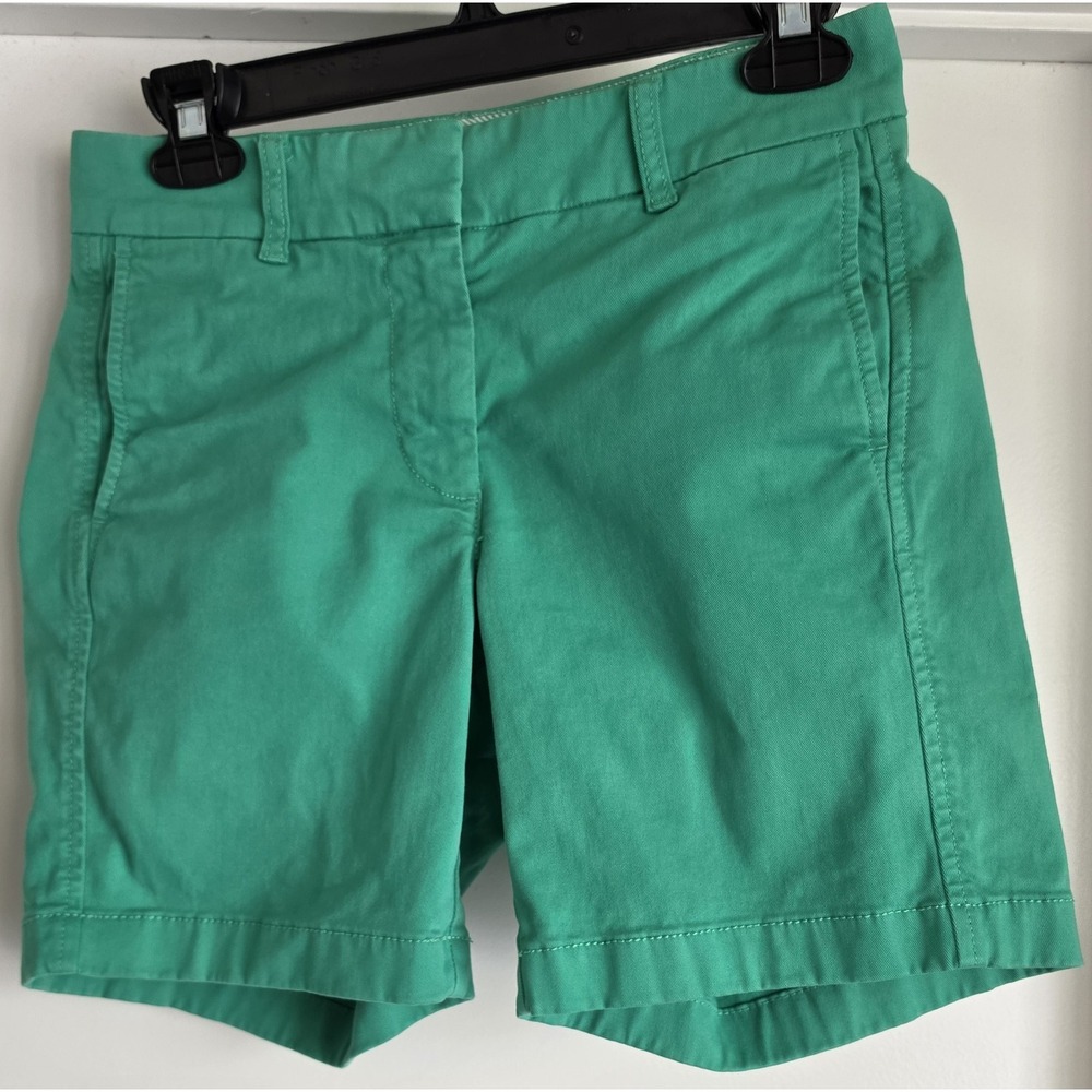 J.Crew Shorts Women 28 Waist Casual Solid Green Cotton Chino Preppy